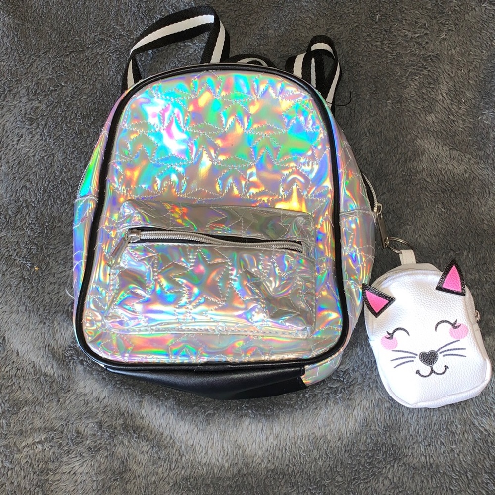 Cute backpack with keychain purse